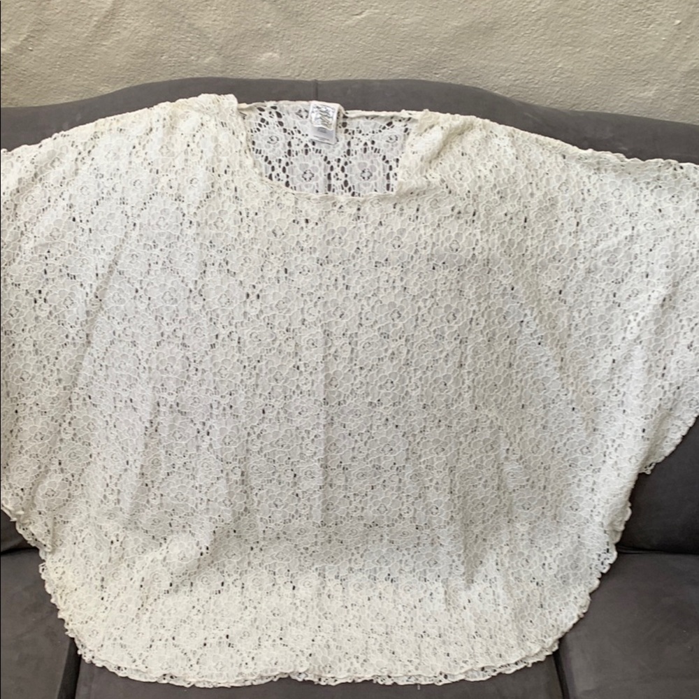 Lucky Brand White Oversized Boxy Bathing Suit Coverup.